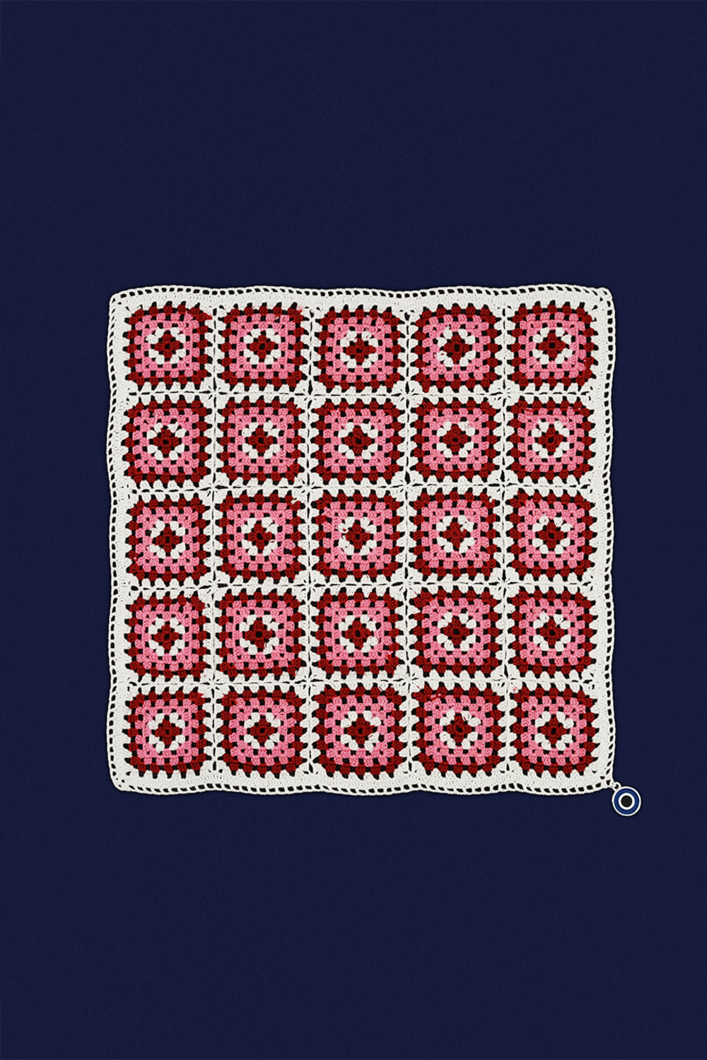 OHM Handmade-Beyaz Pembe Kırmızı Granny El İşi Dantel Örtü-Dantel Örtüler-1-roqelvaxirum.shop