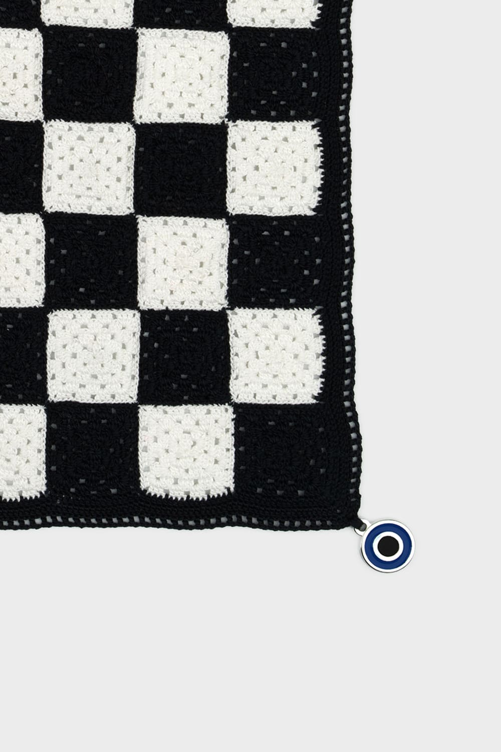 OHM Handmade-Siyah Beyaz Checkered El İşi Dantel Örtü-Dantel Örtüler-2-roqelvaxirum.shop