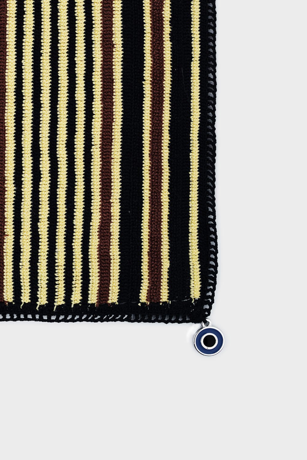 OHM Handmade-Siyah Sarı Kahverengi Multi Stripes El İşi Dantel Örtü-Dantel Örtüler-2-roqelvaxirum.shop