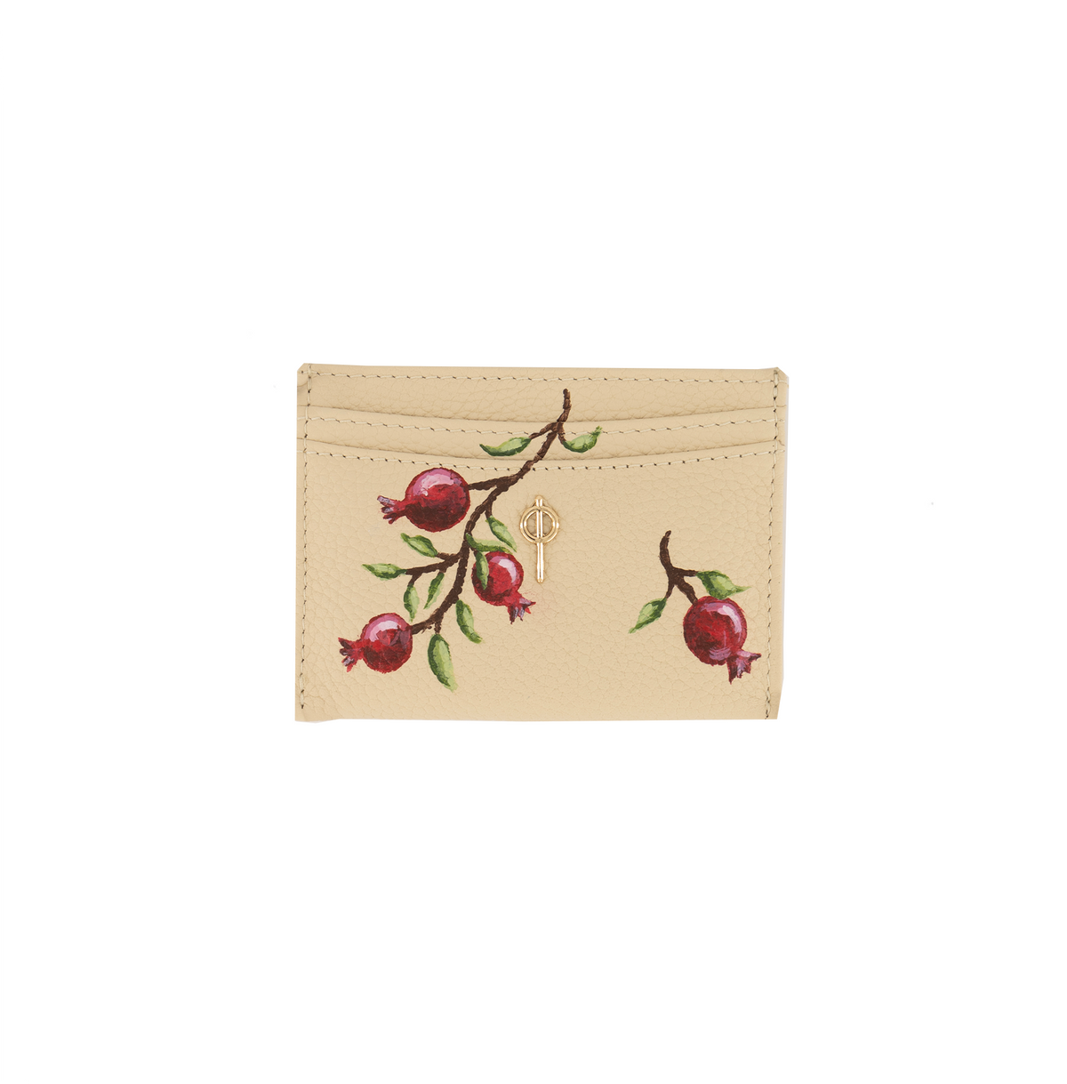 Otrera-Card Holder Beige Hand Painted-Cüzdan & Kartlık-1-roqelvaxirum.shop
