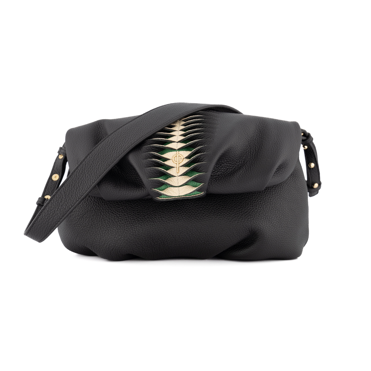 Otrera-Leda Hera Black/Green-Clutch-1-roqelvaxirum.shop