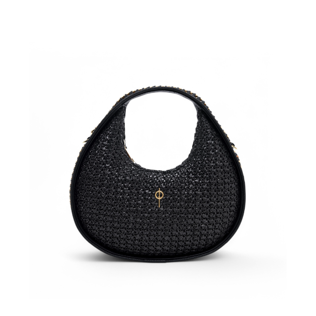 Otrera-Round Chain Bag Straw Black-Crossbody bag-1-roqelvaxirum.shop