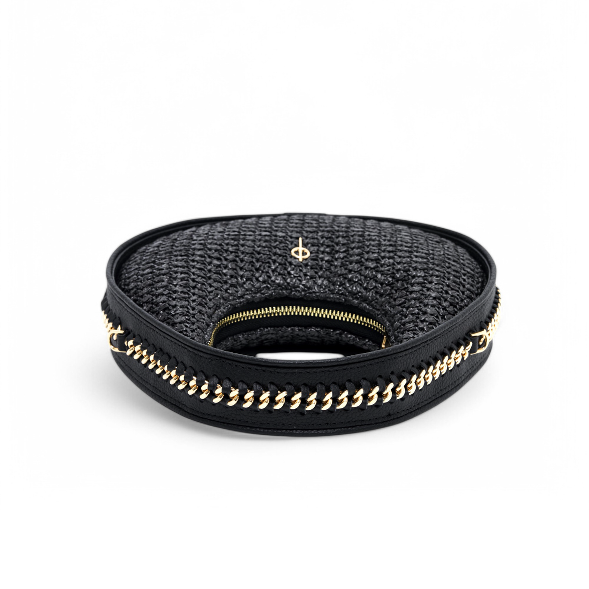 Otrera-Round Chain Bag Straw Black-Crossbody bag-3-roqelvaxirum.shop