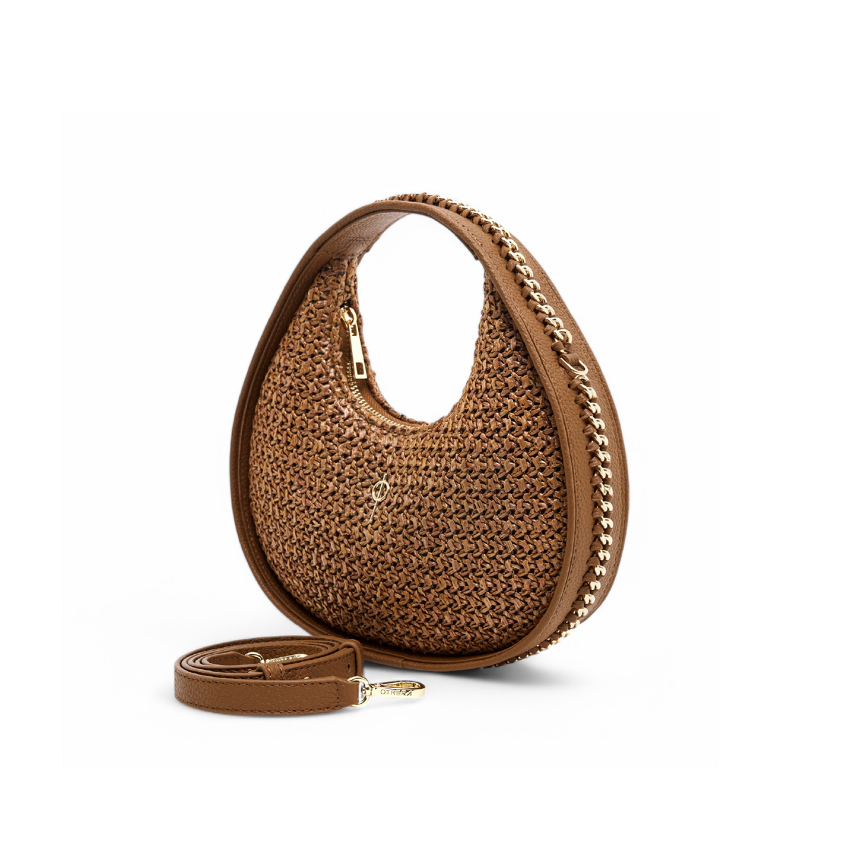 Otrera-Round Chain Bag Straw Tan-Crossbody bag-2-roqelvaxirum.shop