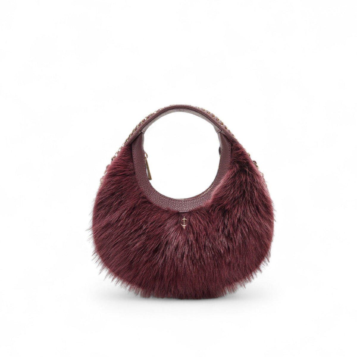 Otrera-Round Fluffy Burgundy-El Çantası-1-roqelvaxirum.shop