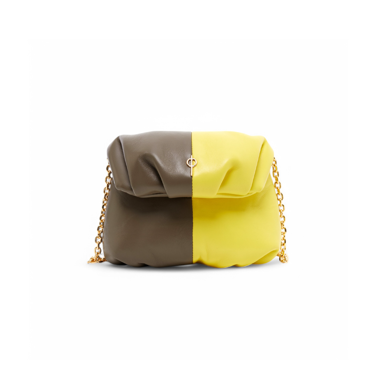 Otrera-Two Colored Baby Leda Floater Brown/Yellow-Crossbody bag-1-roqelvaxirum.shop