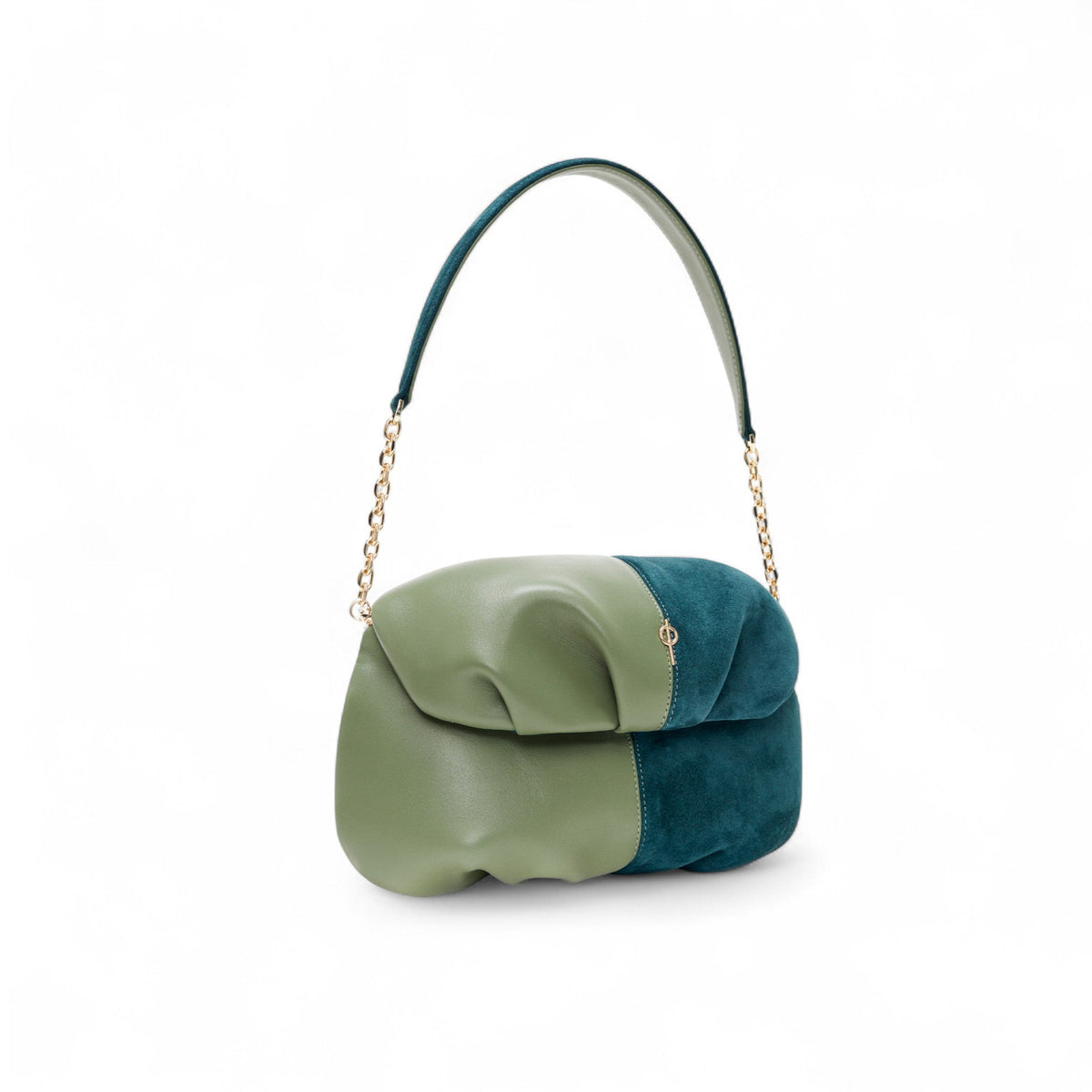 Otrera-Two Colored Leda Green-Omuz Çantası-2-roqelvaxirum.shop