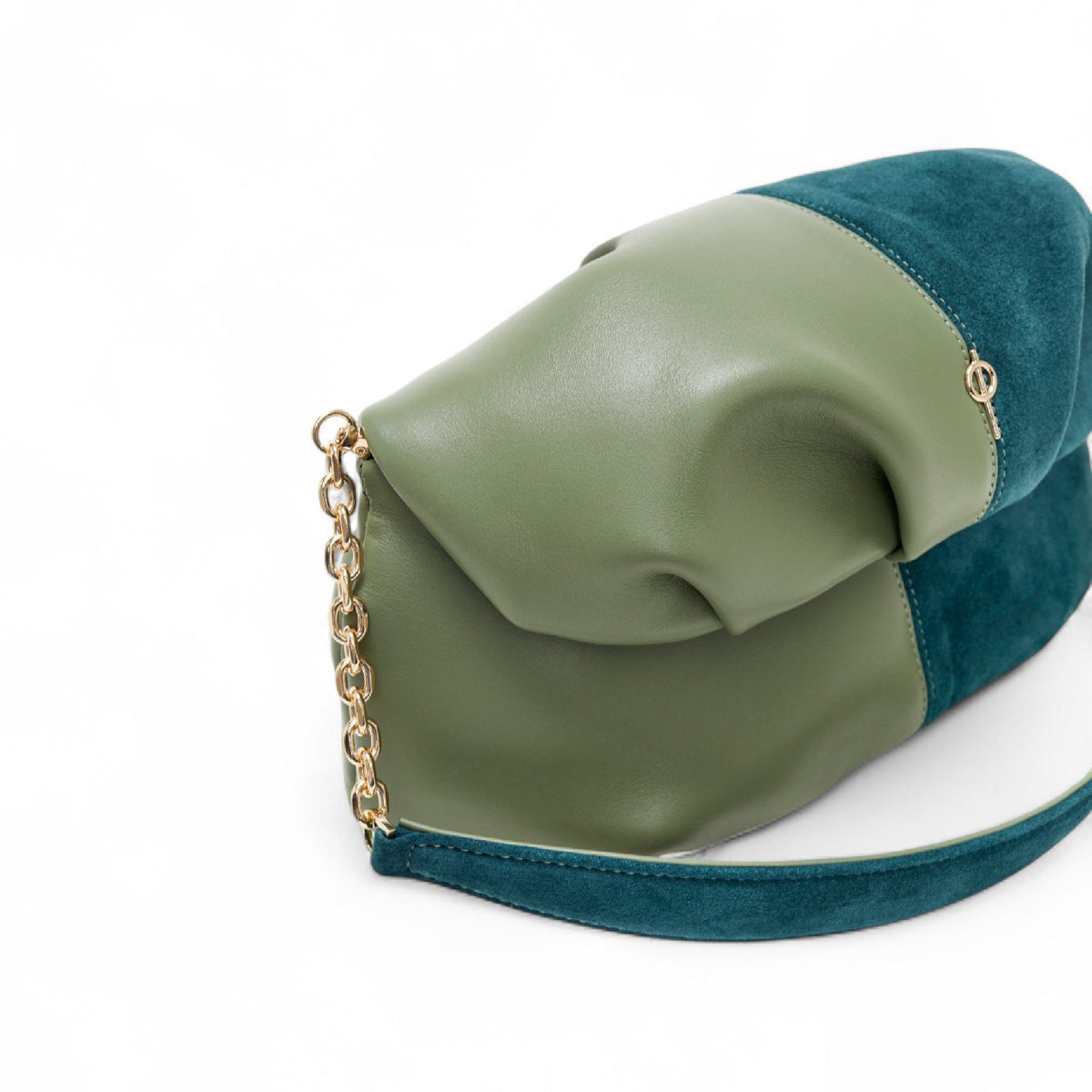 Otrera-Two Colored Leda Green-Omuz Çantası-3-roqelvaxirum.shop