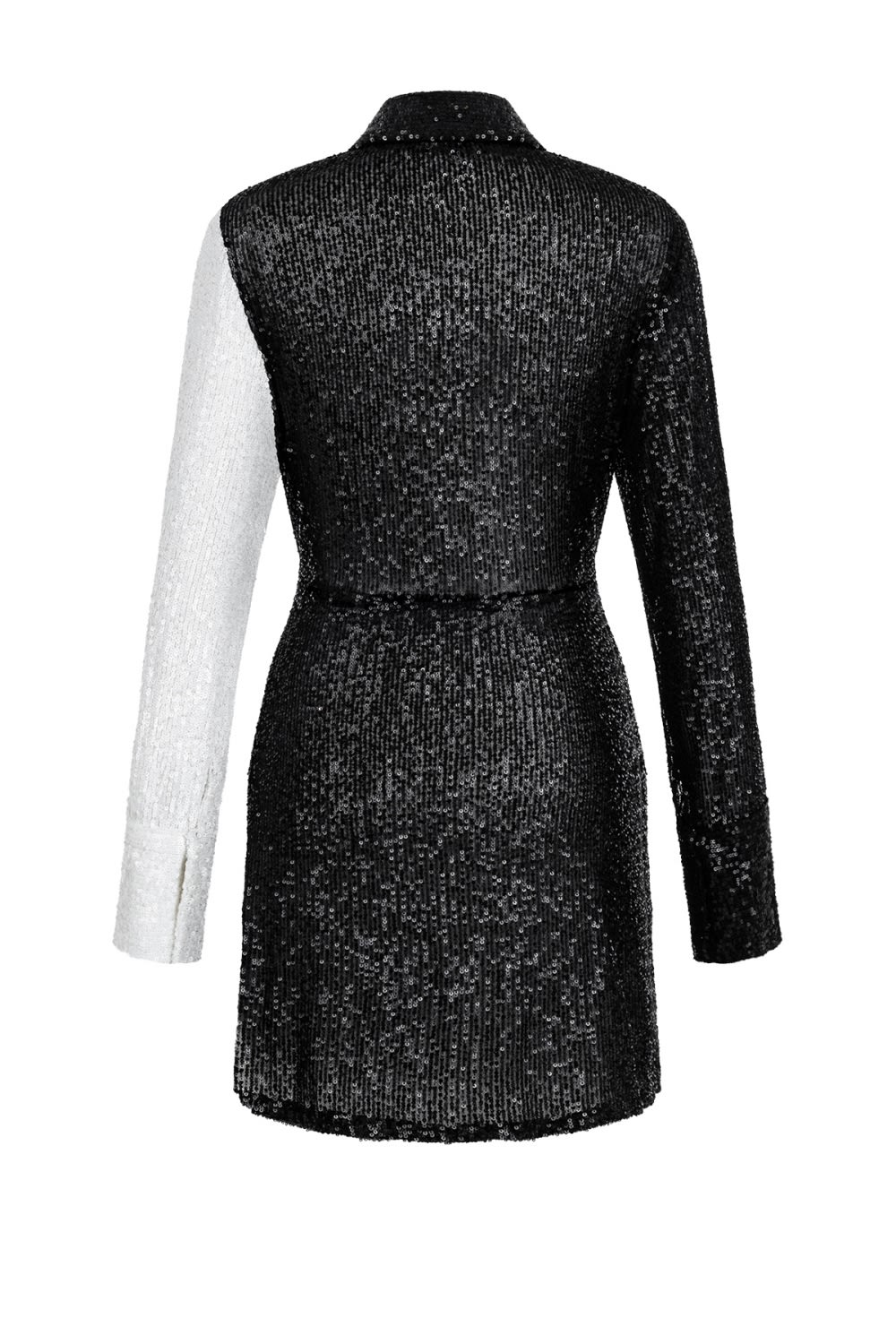 Pelia-Ètoile Siyah Beyaz Bağlamalı Payet Elbise-Elbise-2-roqelvaxirum.shop