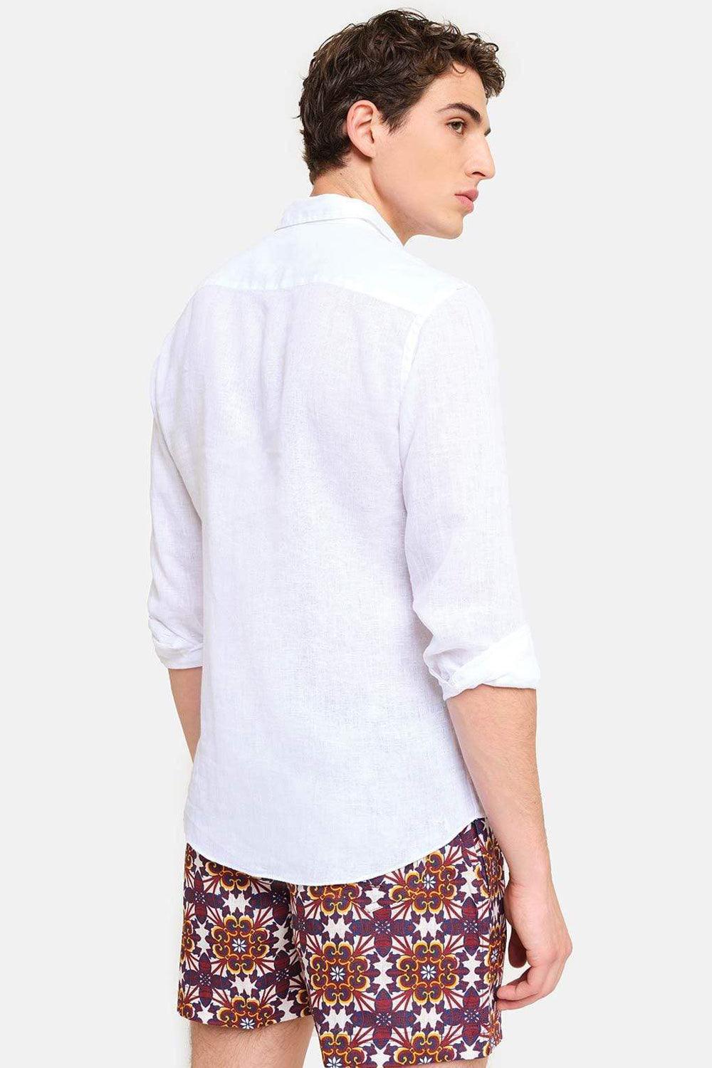 Peninsula-Art Linen Shirt Italian Collar Spiaggia Bianca-Gömlek-2-roqelvaxirum.shop