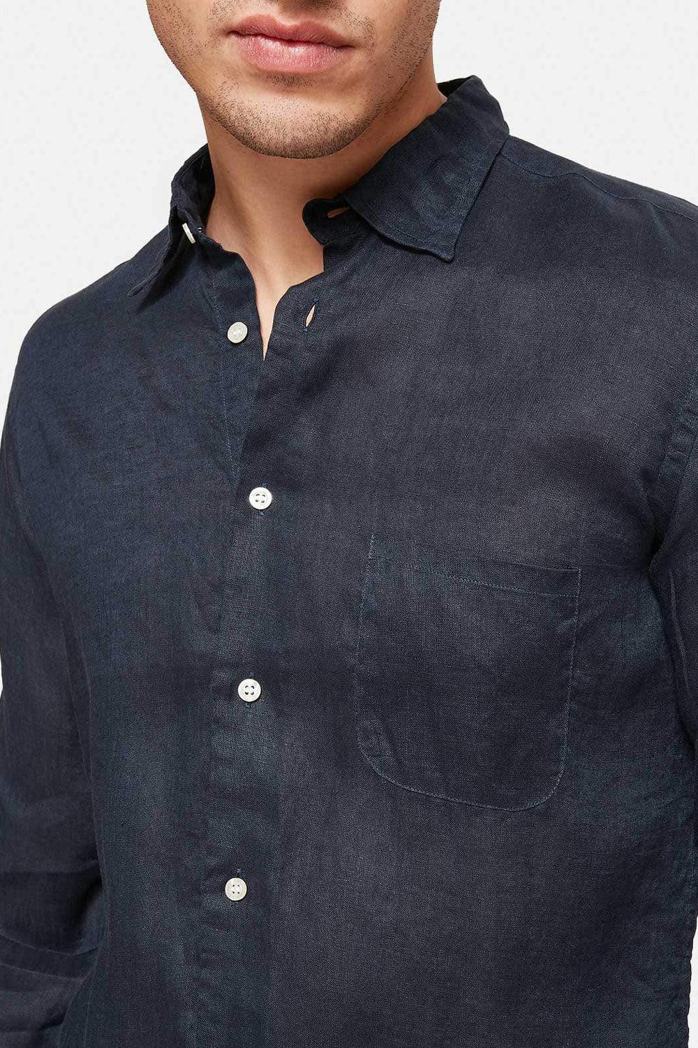 Peninsula-Art Linen Shirt Italian Collar Stromboli-Gömlek-2-roqelvaxirum.shop
