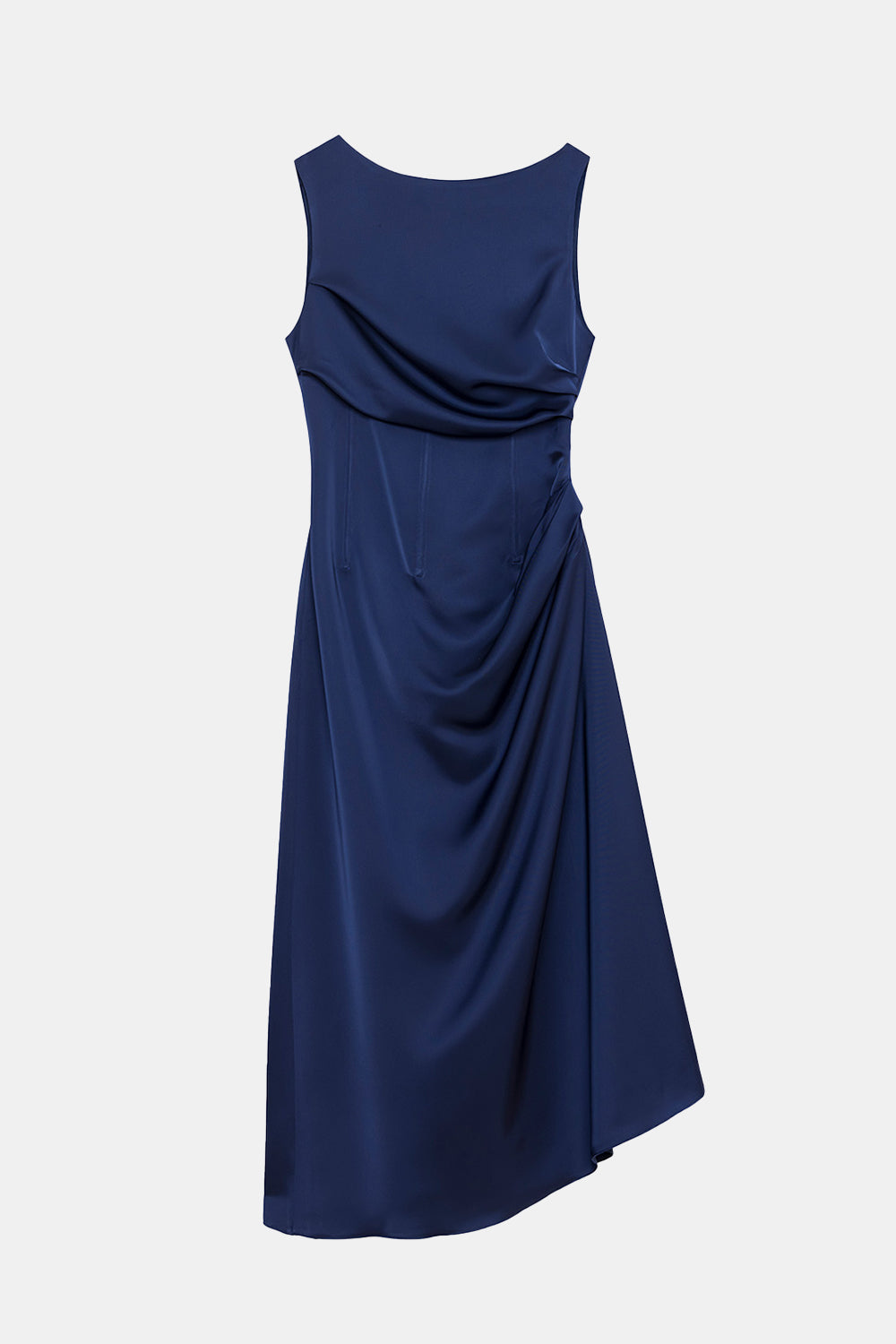 Peploum-Amor Draped Sateen Dress-Elbise-1-roqelvaxirum.shop