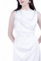Peploum-Amor Draped Sateen Dress-Elbise-2-roqelvaxirum.shop