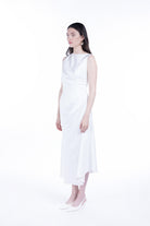 Peploum-Amor Draped Sateen Dress-Elbise-3-roqelvaxirum.shop