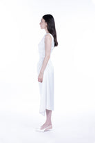 Peploum-Amor Draped Sateen Dress-Elbise-4-roqelvaxirum.shop