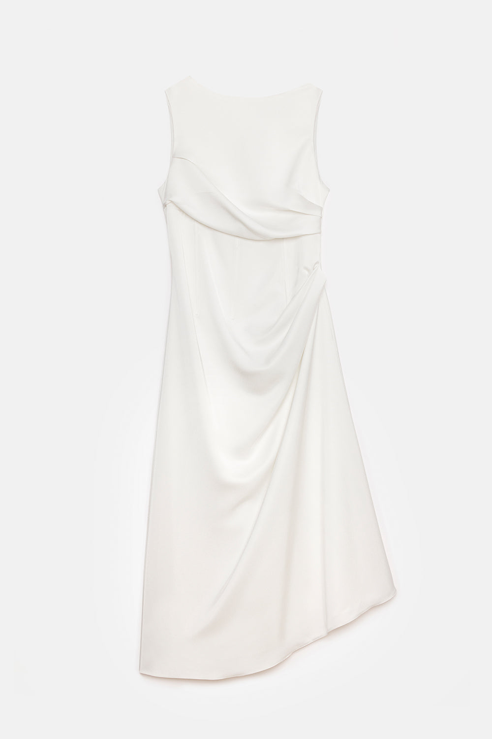 Peploum-Amor Draped Sateen Dress-Elbise-6-roqelvaxirum.shop