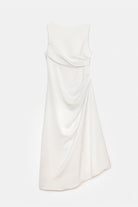 Peploum-Amor Draped Sateen Dress-Elbise-6-roqelvaxirum.shop