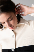 Peploum-Anne Bouny Contrast Weaving Jacket-Ceket-2-roqelvaxirum.shop