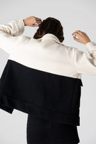 Peploum-Anne Bouny Contrast Weaving Jacket-Ceket-3-roqelvaxirum.shop