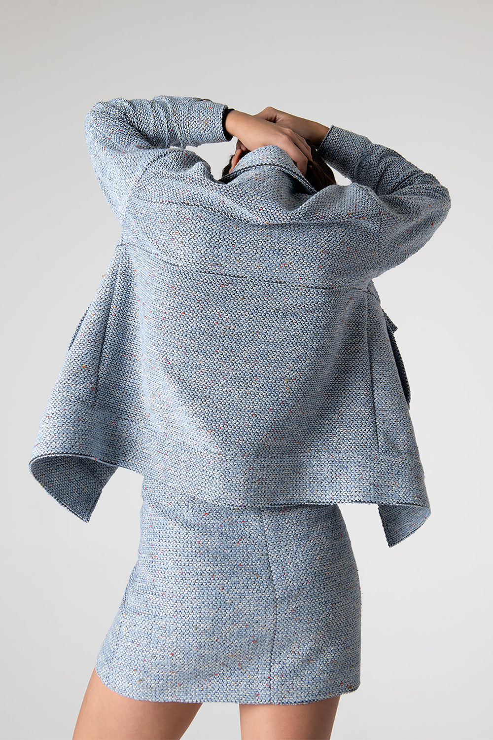 Peploum-Carleen Textured Weaving Jacket-Ceket-3-roqelvaxirum.shop