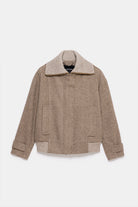 Peploum-Grace Knit Collar Short Coat-Kaban-4-roqelvaxirum.shop