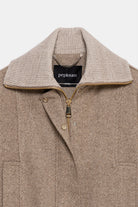 Peploum-Grace Knit Collar Short Coat-Kaban-5-roqelvaxirum.shop