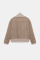 Peploum-Grace Knit Collar Short Coat-Kaban-6-roqelvaxirum.shop