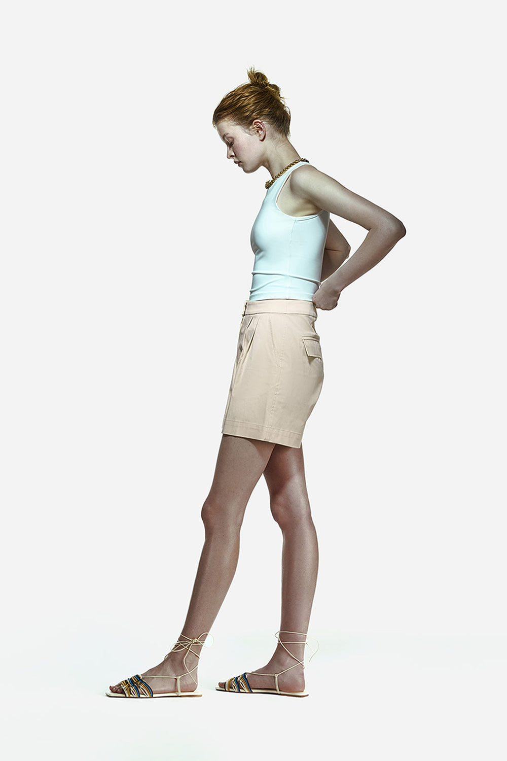 Peploum-Toba Shorts In Eggnog Yellow-Şort-3-roqelvaxirum.shop