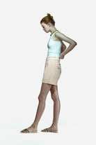 Peploum-Toba Shorts In Eggnog Yellow-Şort-3-roqelvaxirum.shop