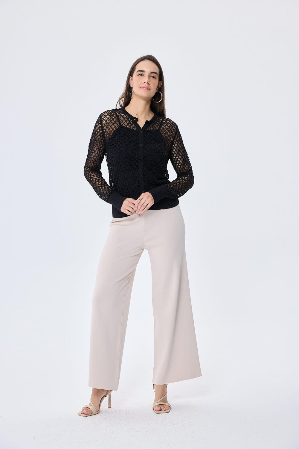 Peraluna-Addison Ajur Örgülü Kadın Triko Hırka Si̇yah-Kazak & Triko-1-roqelvaxirum.shop