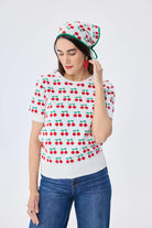 Peraluna-Alice's Cherry Kiraz Desenli Kadın Triko Yazlık Bluz Ekru Multi̇-Bluz-8-roqelvaxirum.shop