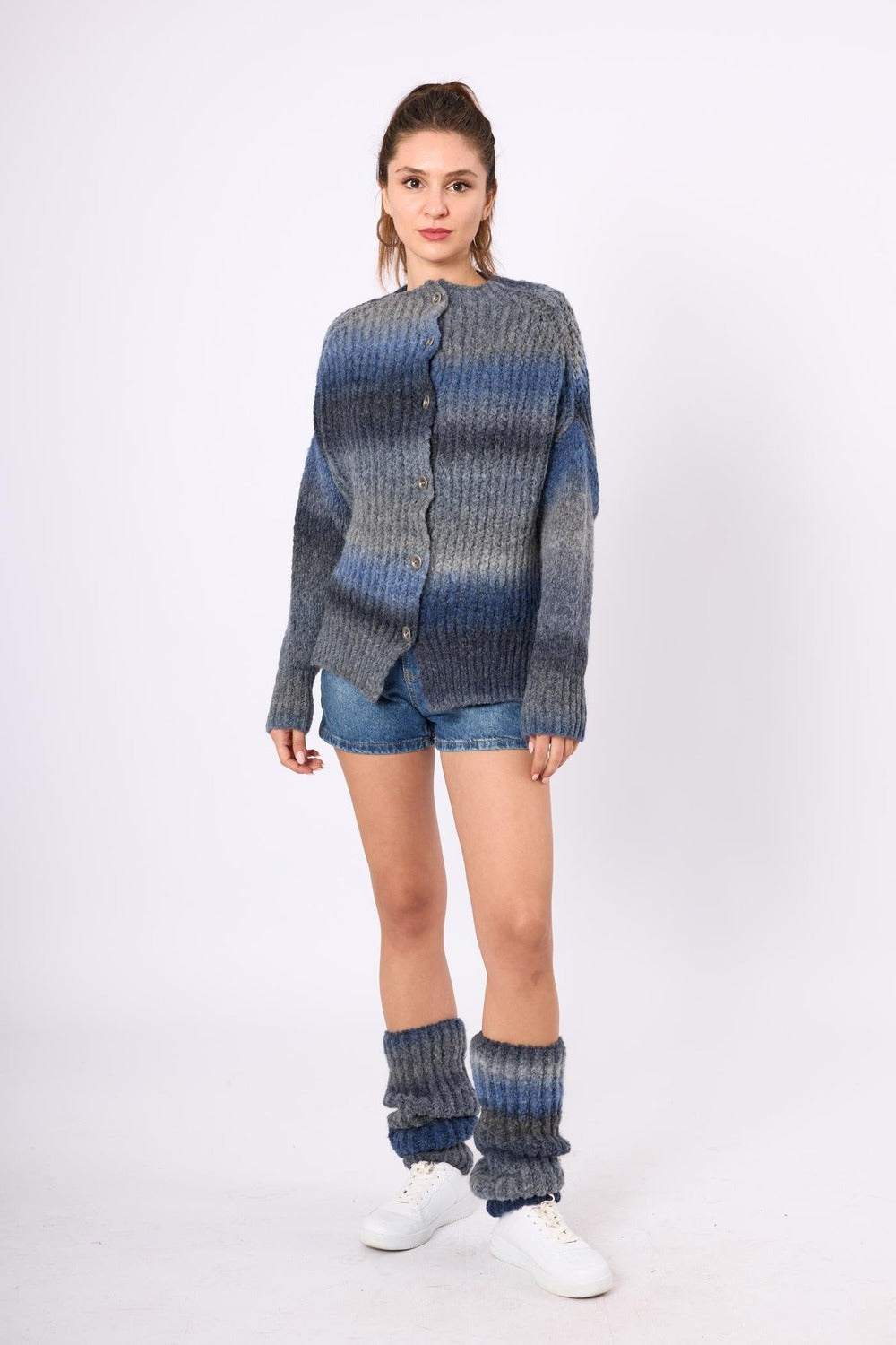 Peraluna-Anabella Bol Kesim Kadın Triko Hırka Melanj-Kazak & Triko-1-roqelvaxirum.shop