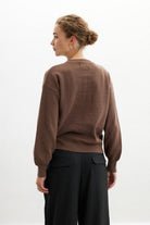 Peraluna-Annette Pullover Bisiklet Yaka Büzgü Kol Kadın Triko Kazak-Kazak & Triko-9-roqelvaxirum.shop