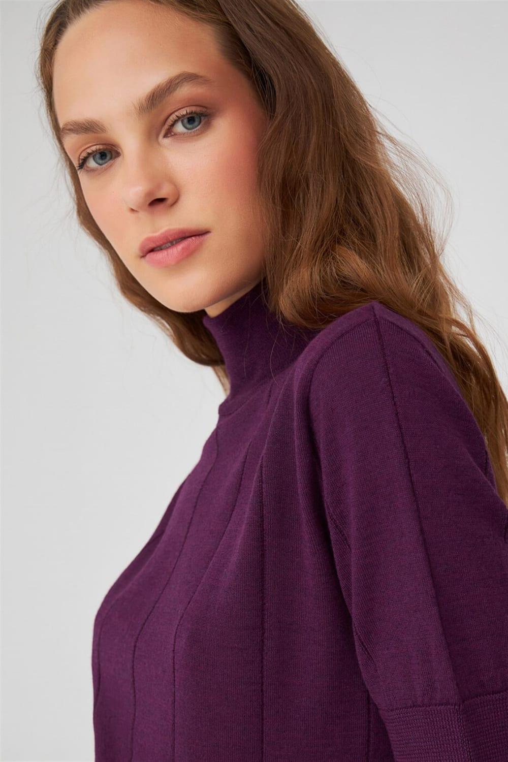 Peraluna-Balıkçı Yaka Kısa Kollu İnce Basic Kadın Triko Bluz-Top-32-roqelvaxirum.shop