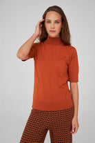 Peraluna-Balıkçı Yaka Kısa Kollu İnce Basic Kadın Triko Bluz-Top-51-roqelvaxirum.shop