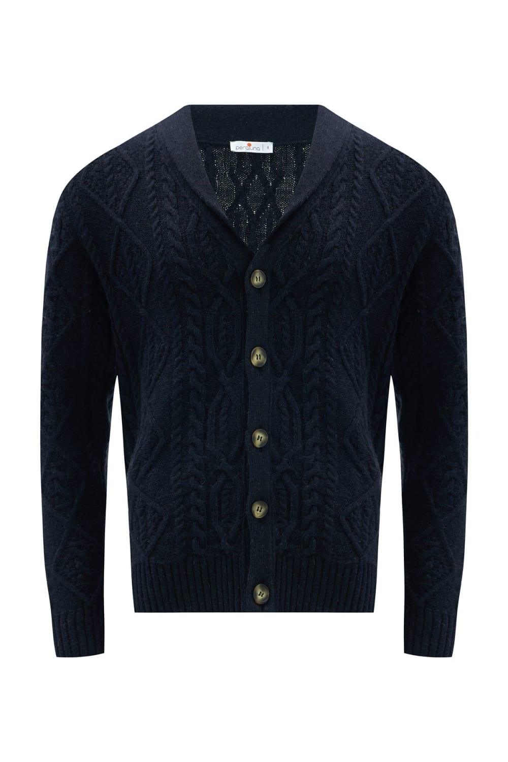 Peraluna-Benjami̇n Cardi̇gan Troyer Yaka Yumuşak Tuşeli Yünlü Erkek Triko Hırka-Kazak & Triko-2-roqelvaxirum.shop