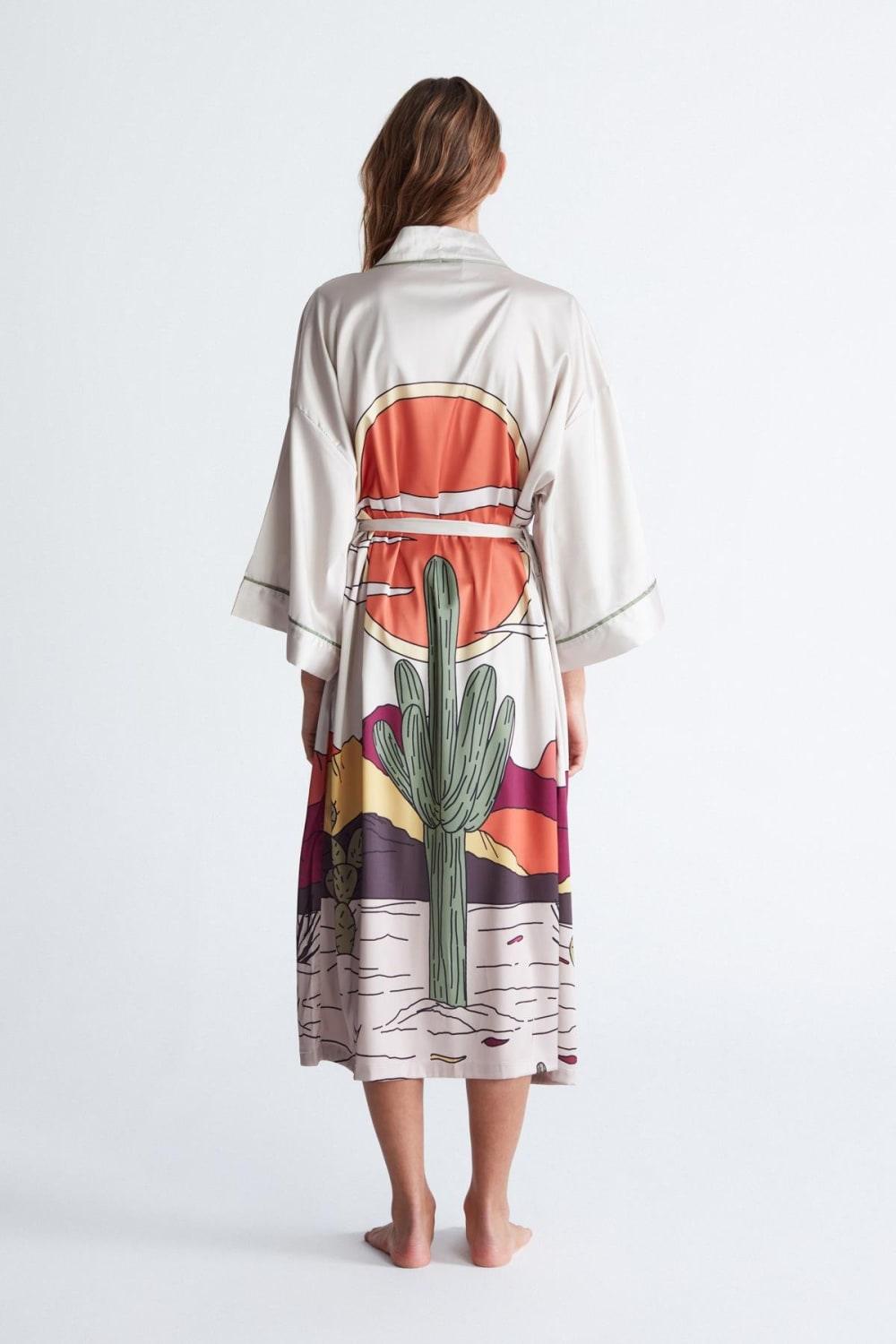 Peraluna-Cactus Ki̇mono 122 Cm Kaktus Desen Midi Boy Kemerli Saten Kadın Kimono-Kimono-7-roqelvaxirum.shop