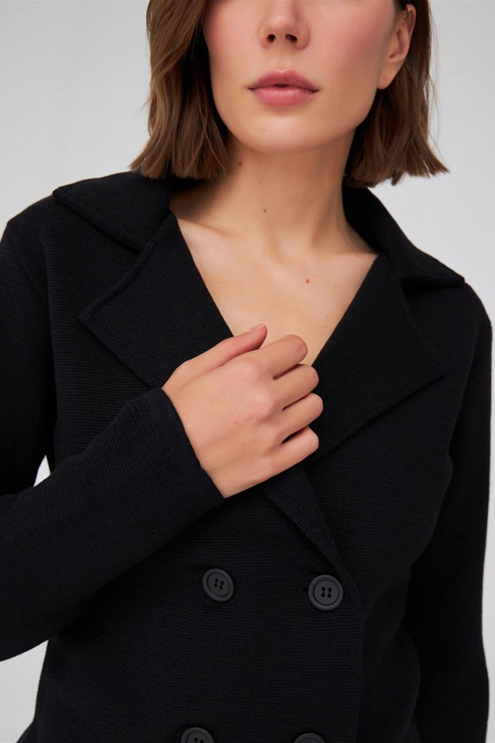 Peraluna-Çelik Örgü Klasik Kesim Blazer Kadın Triko Ceket-Ceket-4-roqelvaxirum.shop