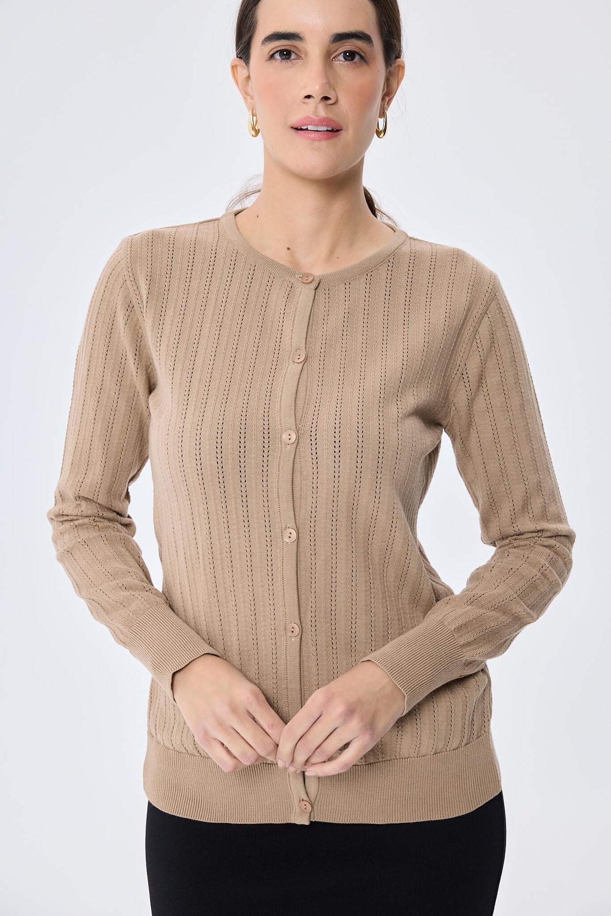 Peraluna-Celine Ajur Örgülü Kadın Triko Hırka Kamel-Kazak & Triko-8-roqelvaxirum.shop