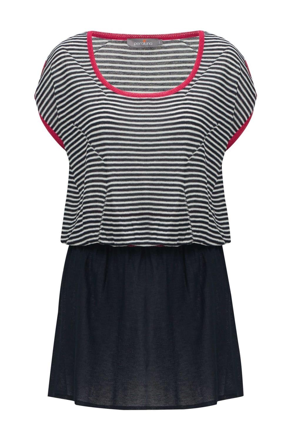 Peraluna-Çizgili Kayık Yaka Yazlık Kadın Triko Elbise-Elbise-7-roqelvaxirum.shop