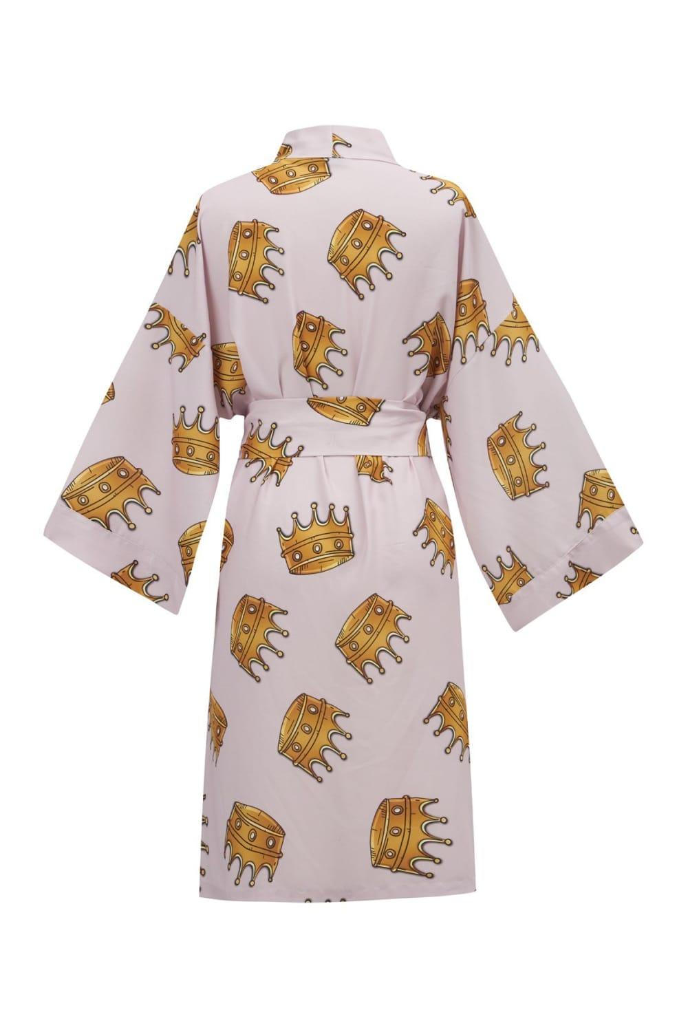 Peraluna-Crown Kral Tacı Desenli Diz Altı Saten Kadın Kimono-Kimono-10-roqelvaxirum.shop