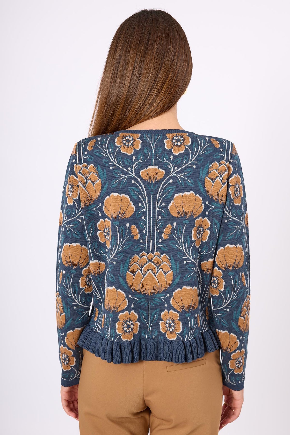 Peraluna-Felicity çiçek Jakarlı Kadın Triko Hırka İndigo Multi-Kazak & Triko-9-roqelvaxirum.shop