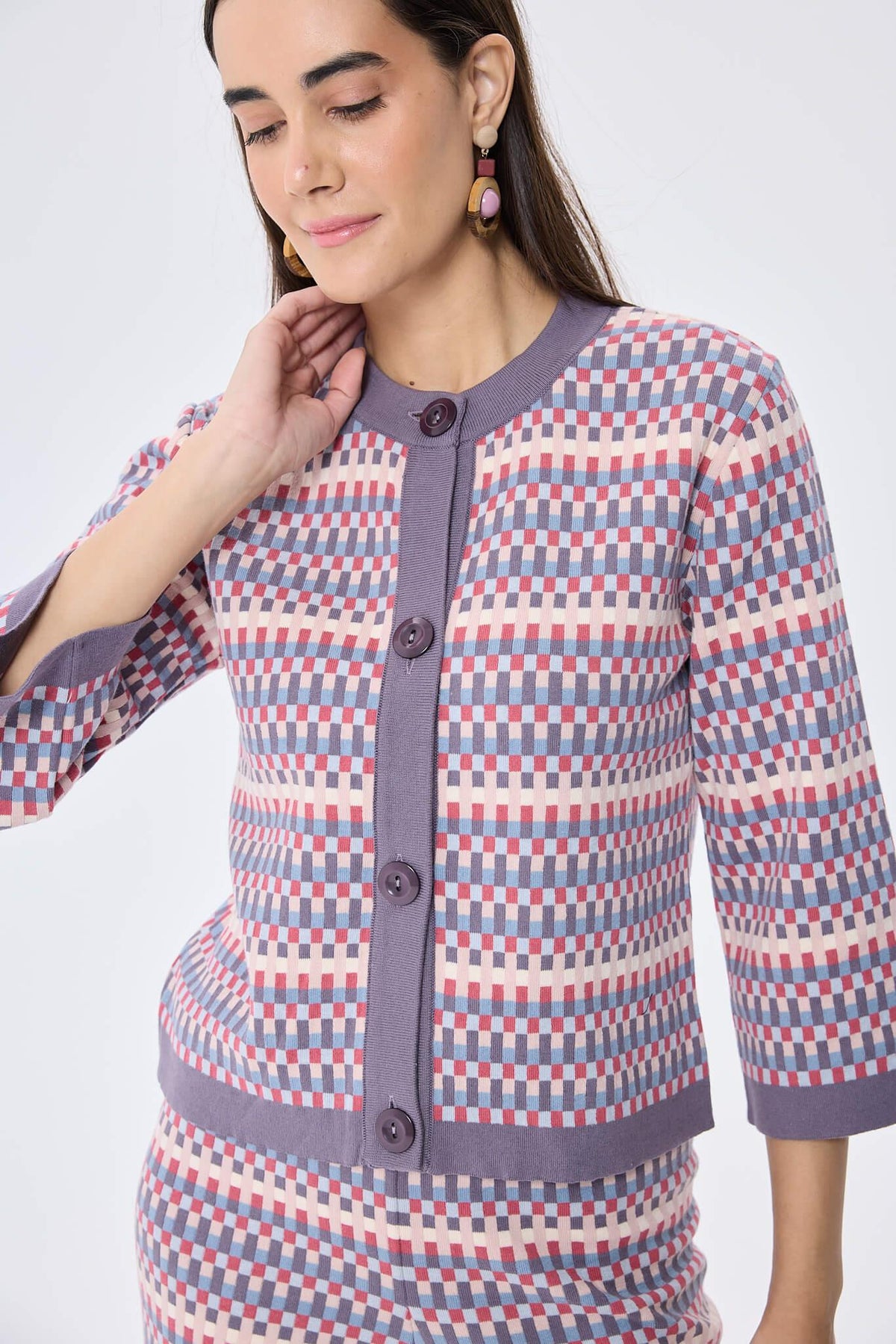 Peraluna-Imagine Jakarlı Kadın Mevsimlik Triko Hirka Multi̇ Li̇la-Kazak & Triko-5-roqelvaxirum.shop