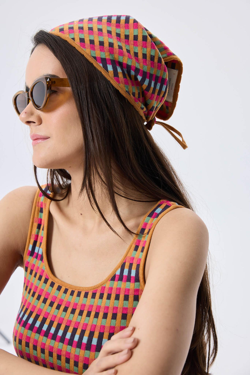 Peraluna-Isla, Jakarlı Organik Pamuk Triko Bandana Multi̇ Hardal-Eşarp-1-roqelvaxirum.shop