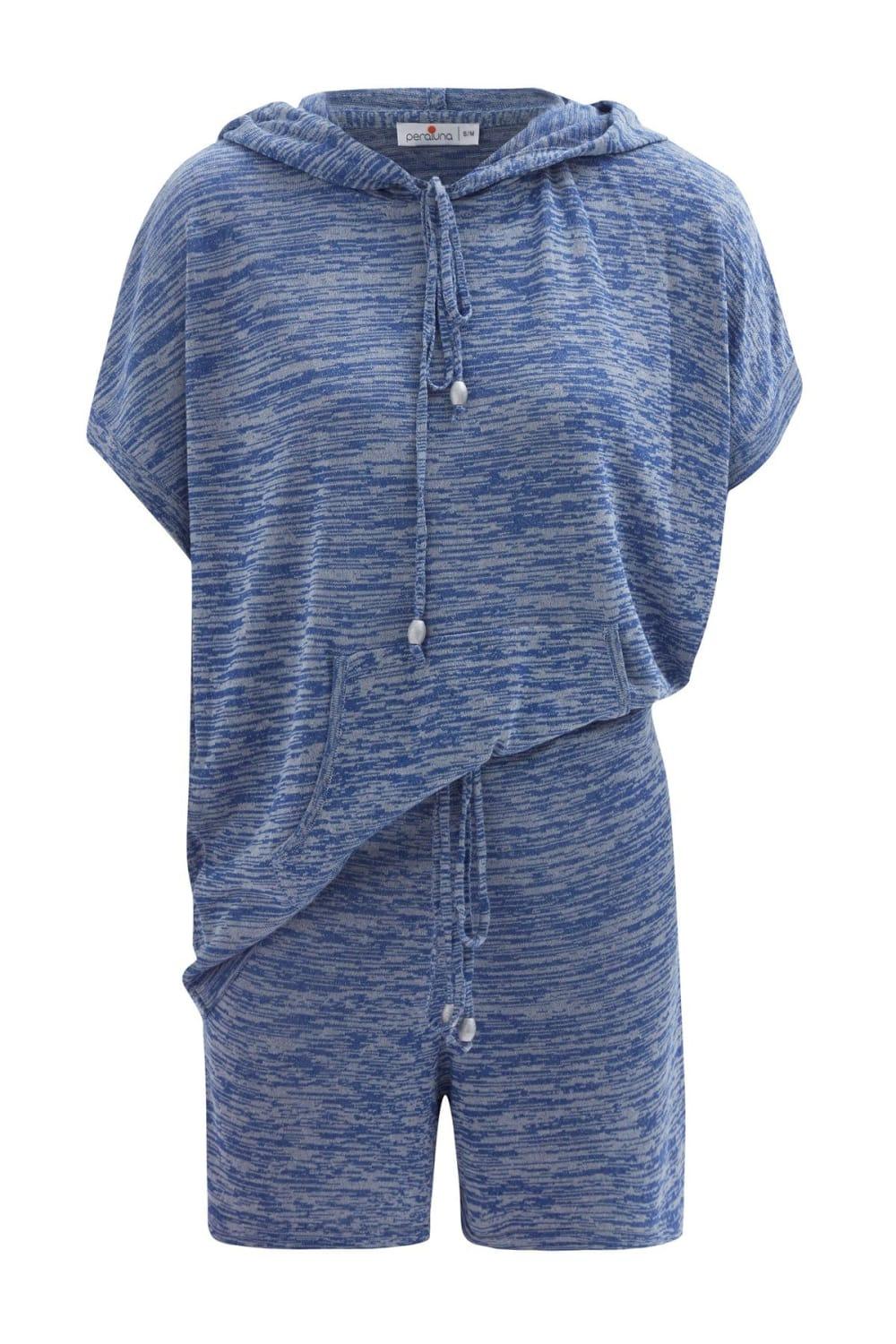 Peraluna-Kaira Blouse & Shorts Kapüşonlu Yazlık Kadın Triko Şort Takım-Şort-11-roqelvaxirum.shop