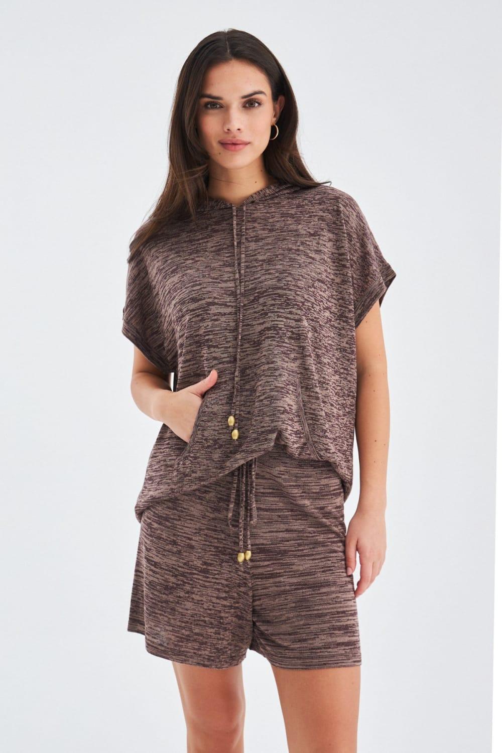 Peraluna-Kaira Blouse & Shorts Kapüşonlu Yazlık Kadın Triko Şort Takım-Şort-13-roqelvaxirum.shop