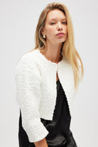 Peraluna-Kayla, Düz örgü, Kadın Kısa Triko Hırka Ekru-Hırka-6-roqelvaxirum.shop