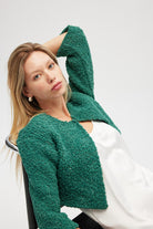 Peraluna-Kayla, Düz örgü, Kadın Kısa Triko Hırka Yeşil-Hırka-5-roqelvaxirum.shop