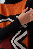 Peraluna-Kenda Vest Etnik Jakar Desenli Yanları Yırtmaçlı Kadın Triko Süveter-Kazak & Triko-5-roqelvaxirum.shop