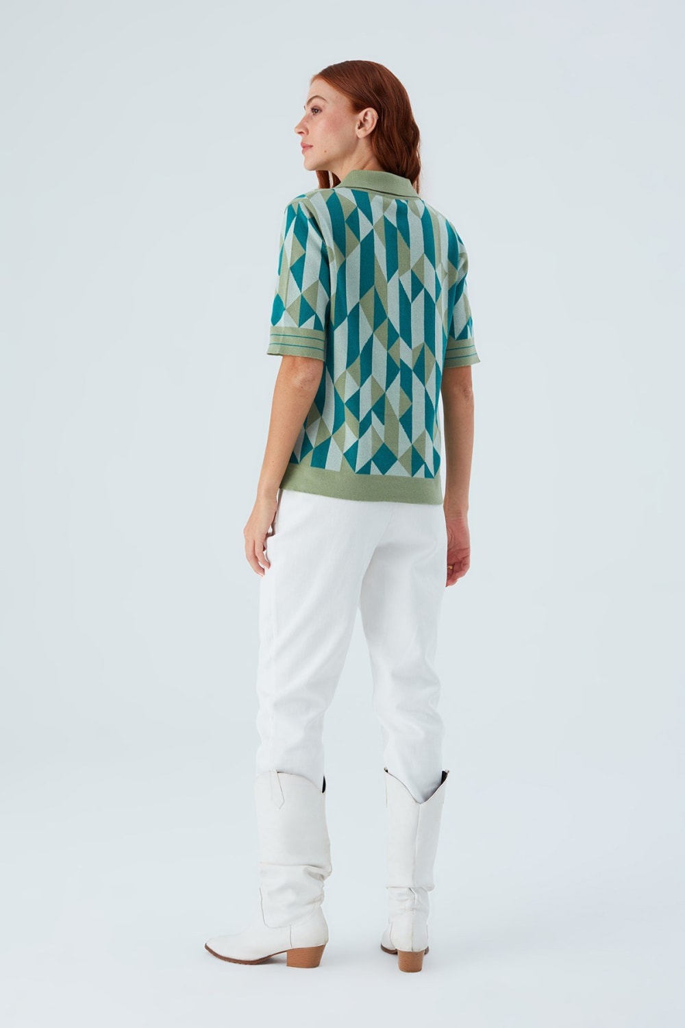 Peraluna-Lena Blouse %100 Pamuk Geometrik Retro Desenli Kadın Triko Bluz -T-Shirts-8-roqelvaxirum.shop